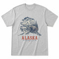 Vintage Alaska State Graphic T-Shirt in Heather Gray, front view on a white background