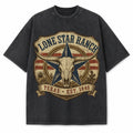 Lone Star Ranch Badge vintage washed heavyweight T-shirt in Black