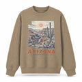 Vintage Arizona State Graphic Crewneck Sweatshirt in Khaki, front view on a white background