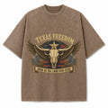 Texas Freedom Crest vintage washed heavyweight T-shirt in Brown