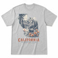 Vintage California State Graphic T-Shirt in Heather Gray, front view on a white background