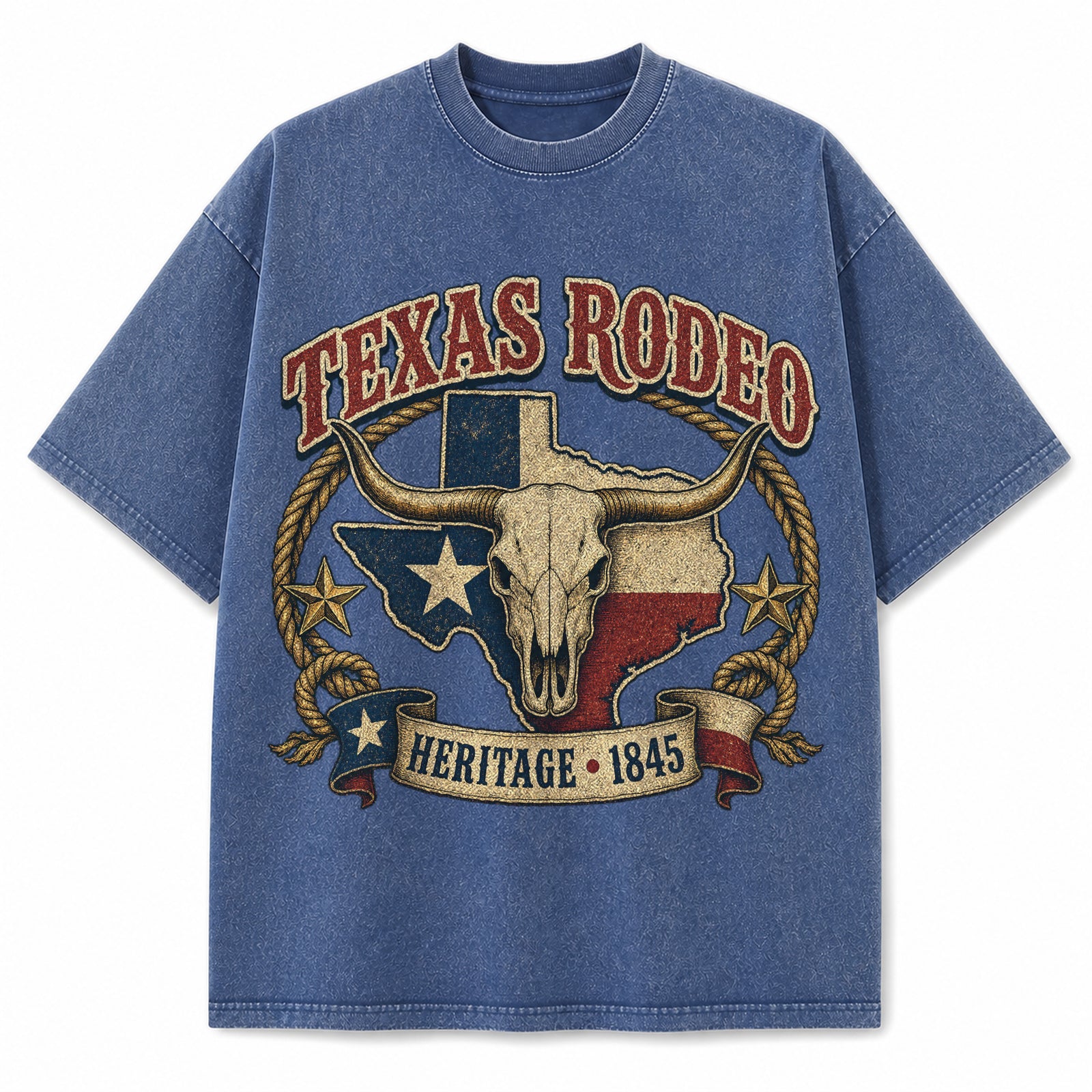 Texas Rodeo Heritage vintage washed heavyweight T-shirt in Blue