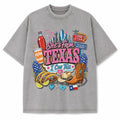 She's From Texas vintage washed heavyweight T-shirt in Light Gray
