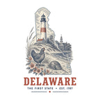 Delaware vintage state artwork on a white background