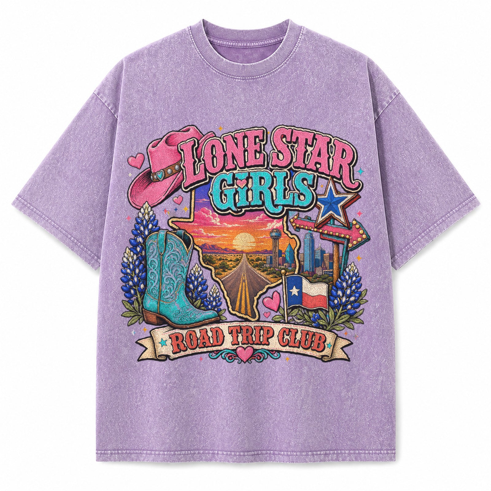 Lone Star Girls Trip vintage washed heavyweight T-shirt in Purple