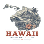 Hawaii vintage state artwork on a white background