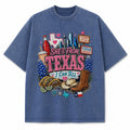 Texas Dallas Collage vintage washed heavyweight T-shirt in Blue