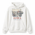 Vintage Iowa State Graphic Pullover Hoodie in White, front view on a white background