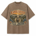 Texas Range Raised vintage washed heavyweight T-shirt in Brown