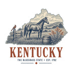 Kentucky vintage state artwork on a white background