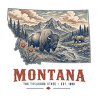 Montana vintage state artwork on a white background