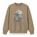 Vintage New Jersey State Graphic Crewneck Sweatshirt in Khaki, front view on a white background