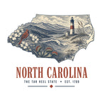 North Carolina vintage state artwork on a white background