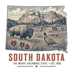 South Dakota vintage state artwork on a white background