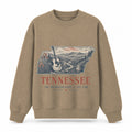 Vintage Tennessee State Graphic Crewneck Sweatshirt in Khaki, front view on a white background