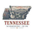 Tennessee vintage state artwork on a white background