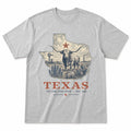 Vintage Texas State Graphic T-Shirt in Heather Gray, front view on a white background