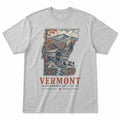 Vintage Vermont State Graphic T-Shirt in Heather Gray, front view on a white background