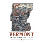 Vermont vintage state artwork on a white background