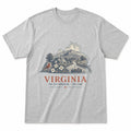 Vintage Virginia State Graphic T-Shirt in Heather Gray, front view on a white background