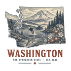 Washington vintage state artwork on a white background