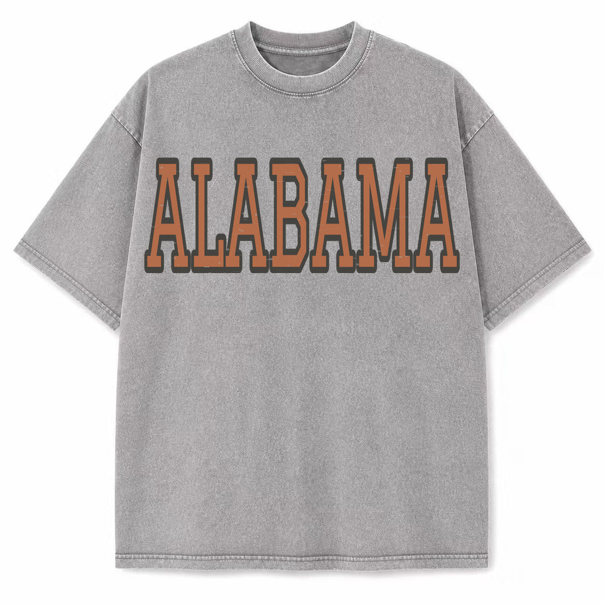 Alabama Collegiate Letter washed vintage heavyweight T-shirt in Light Gray