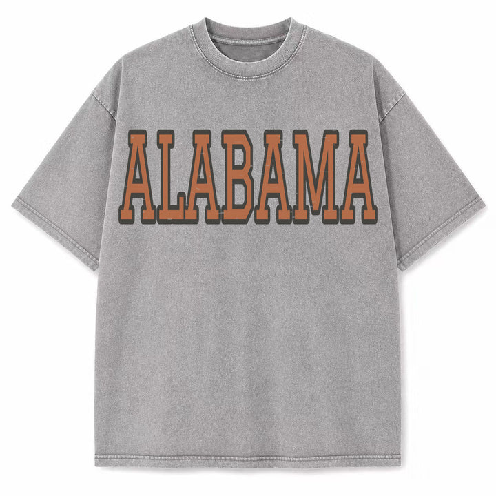 Alabama Collegiate Letter washed vintage heavyweight T-shirt in Light Gray