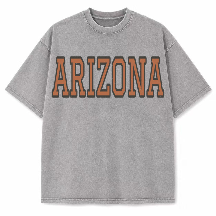 Arizona Collegiate Letter washed vintage heavyweight T-shirt in Light Gray