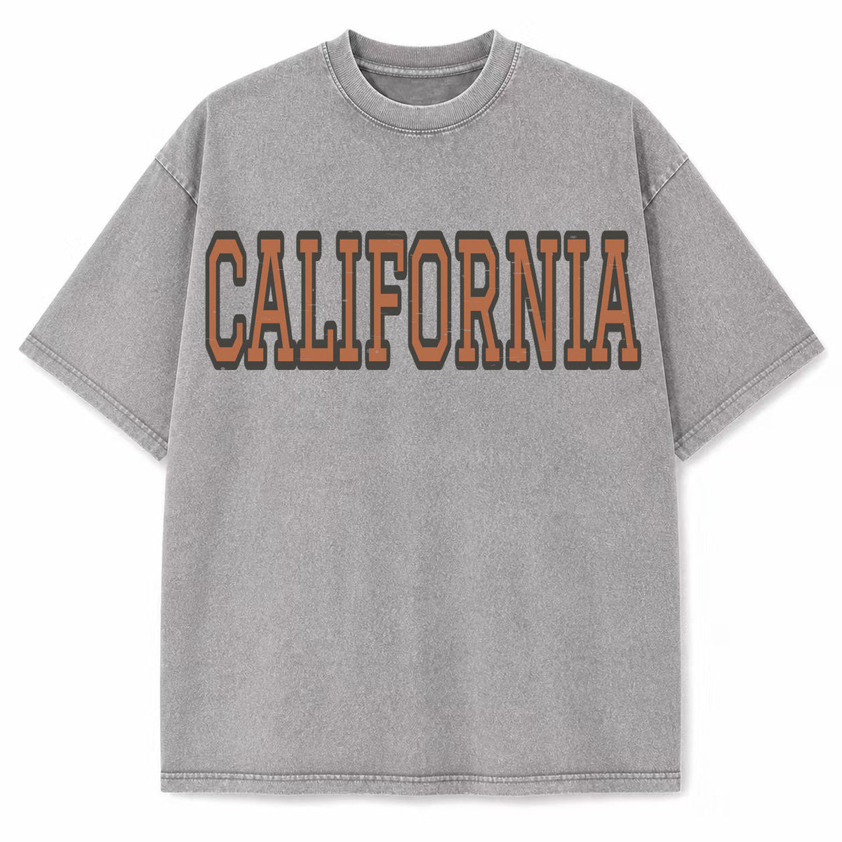 California Collegiate Letter washed vintage heavyweight T-shirt in Light Gray