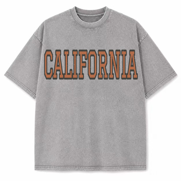California Collegiate Letter washed vintage heavyweight T-shirt in Light Gray