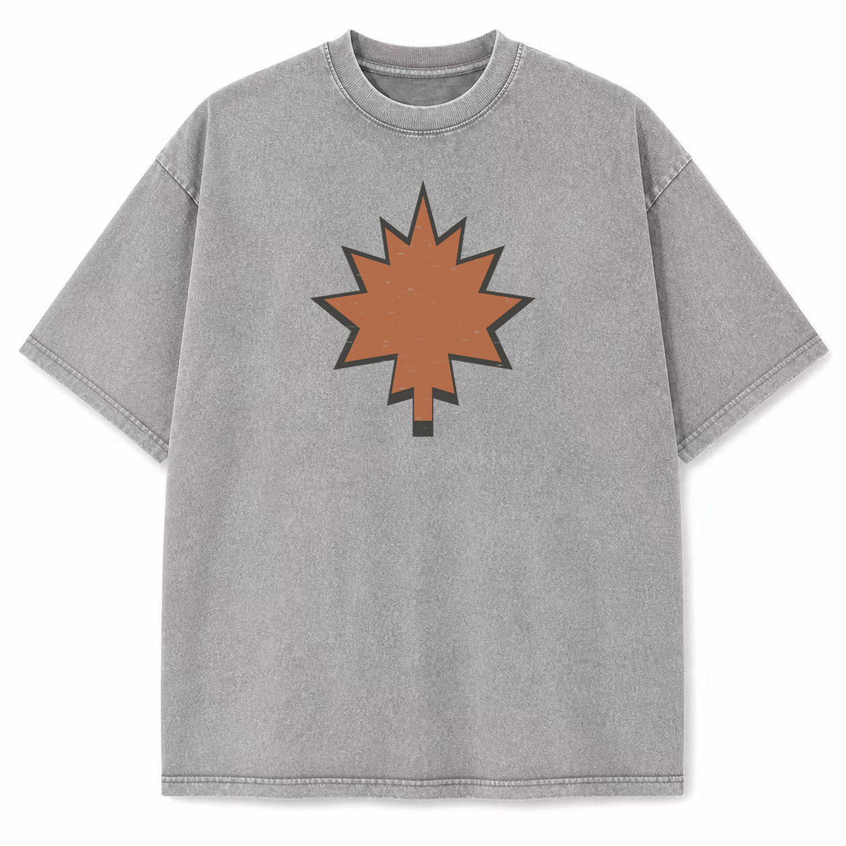 Canada Maple Icon washed vintage heavyweight T-shirt in Light Gray