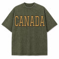 Canada Collegiate Letter washed vintage heavyweight T-shirt in Military Green