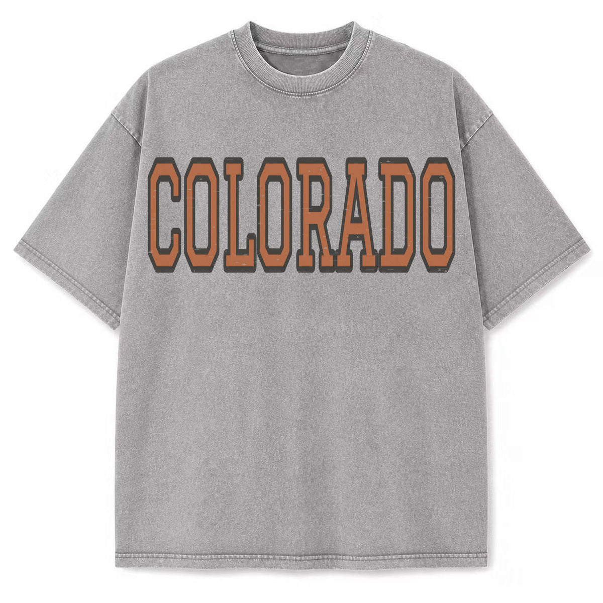 Colorado Collegiate Letter washed vintage heavyweight T-shirt in Light Gray