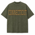 Connecticut Collegiate Letter washed vintage heavyweight T-shirt in Military Green
