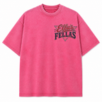 Ella's Fellas Texas Rodeo Vintage Washed Heavyweight Graphic Tee in Rose Red, front view