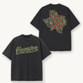 Houston camouflage double-sided vintage washed heavyweight T-shirt in Black