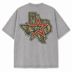 Houston camouflage vintage washed heavyweight T-shirt in Light Gray, back view