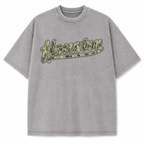 Houston camouflage vintage washed heavyweight T-shirt in Light Gray, front view