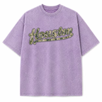 Houston camouflage vintage washed heavyweight T-shirt in Purple, front view