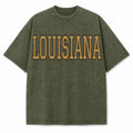 Louisiana Collegiate Letter washed vintage heavyweight T-shirt in Military Green