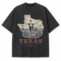 Vintage Washed Texas Longhorn Graphic Tee in Black, front view on a white background