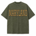 Maryland Collegiate Letter washed vintage heavyweight T-shirt in Military Green