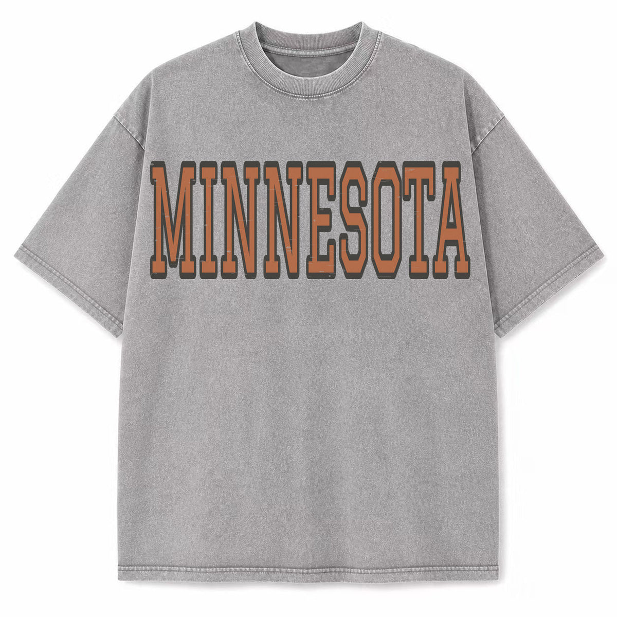 Minnesota Collegiate Letter washed vintage heavyweight T-shirt in Light Gray