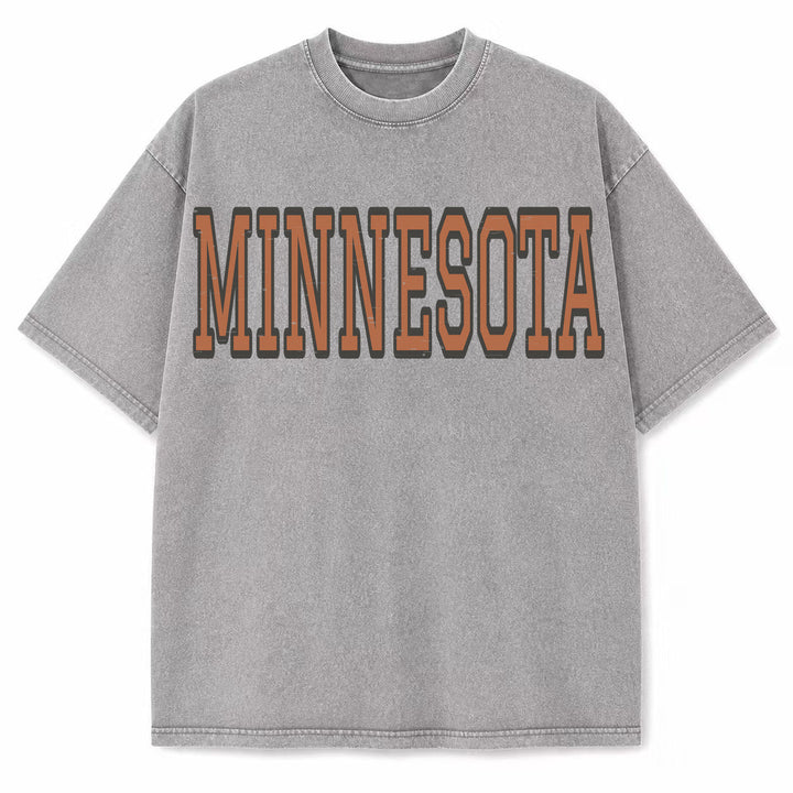 Minnesota Collegiate Letter washed vintage heavyweight T-shirt in Light Gray