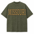 Missouri Collegiate Letter washed vintage heavyweight T-shirt in Military Green