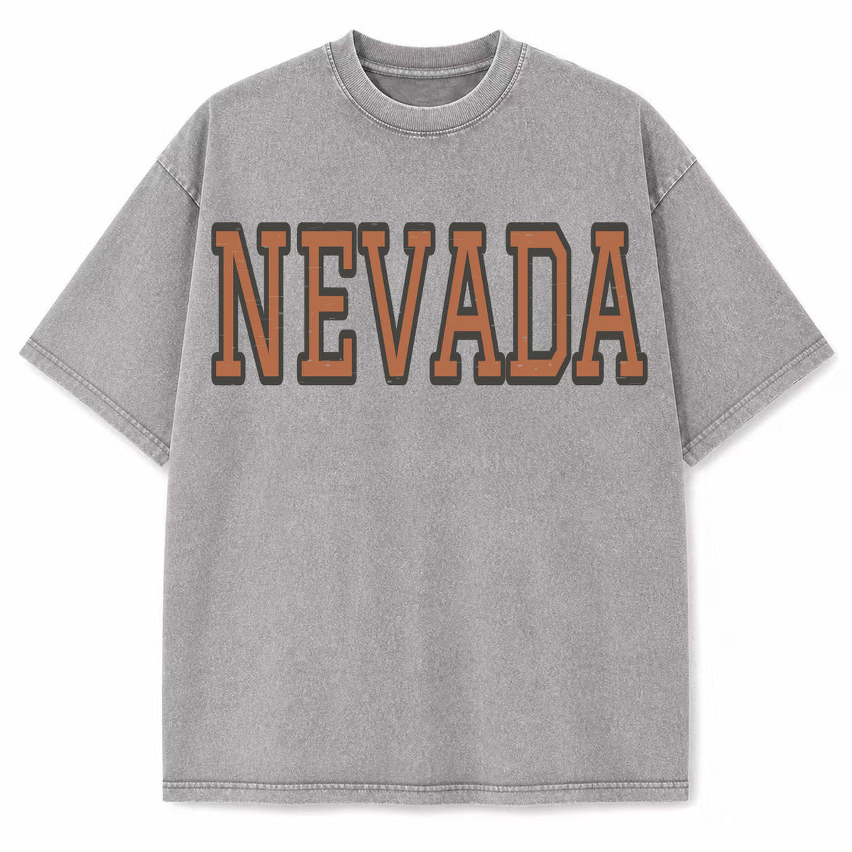 Nevada Collegiate Letter washed vintage heavyweight T-shirt in Light Gray