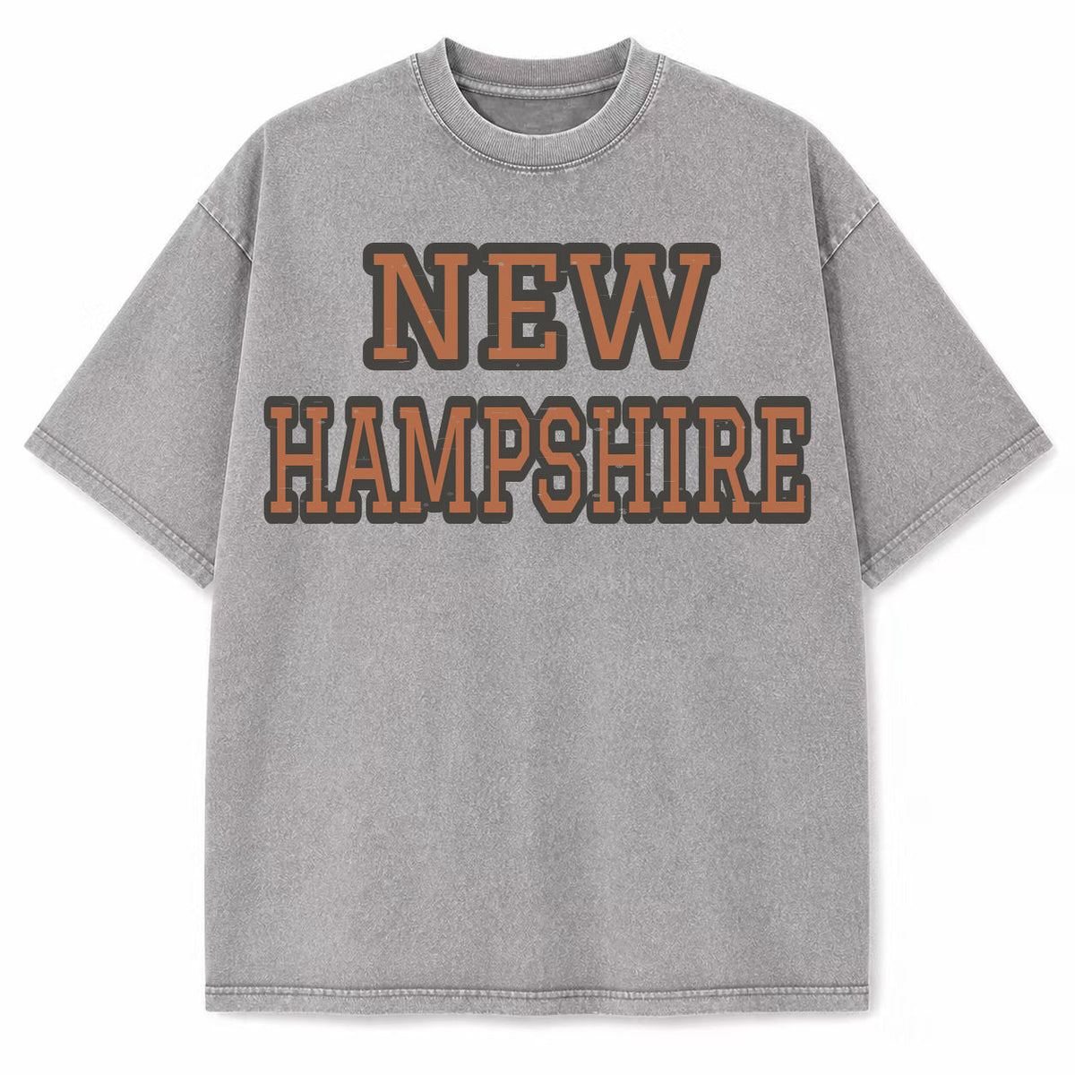New Hampshire Collegiate Letter washed vintage heavyweight T-shirt in Light Gray
