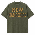 New Hampshire Collegiate Letter washed vintage heavyweight T-shirt in Military Green