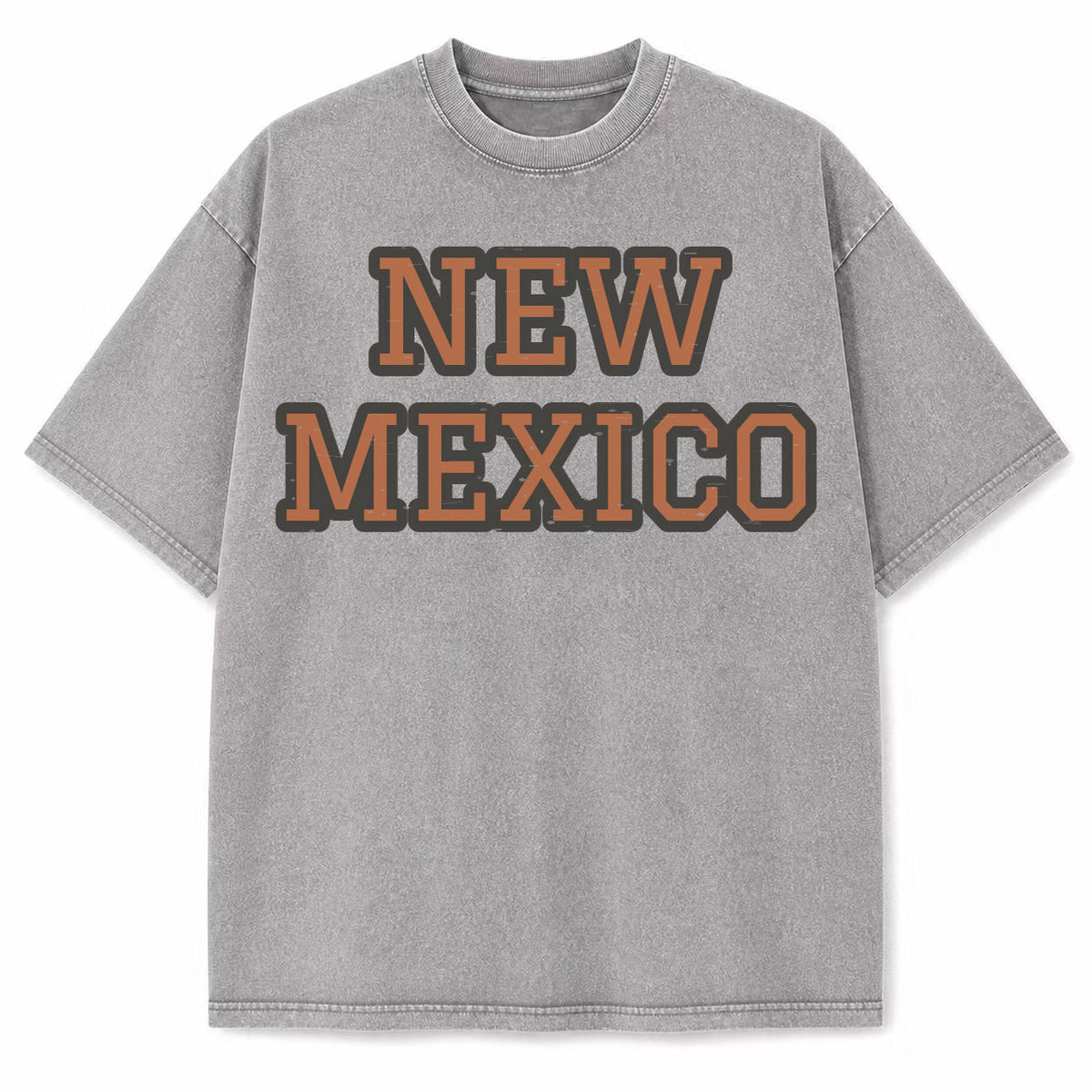 New Mexico Collegiate Letter washed vintage heavyweight T-shirt in Light Gray