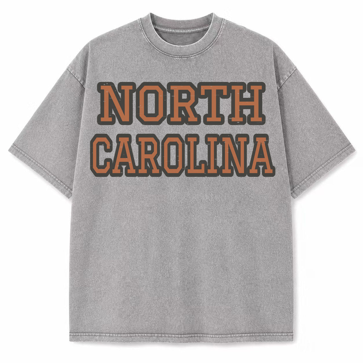 North Carolina Collegiate Letter washed vintage heavyweight T-shirt in Light Gray